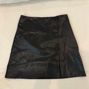 Black Faux Leather Skirt